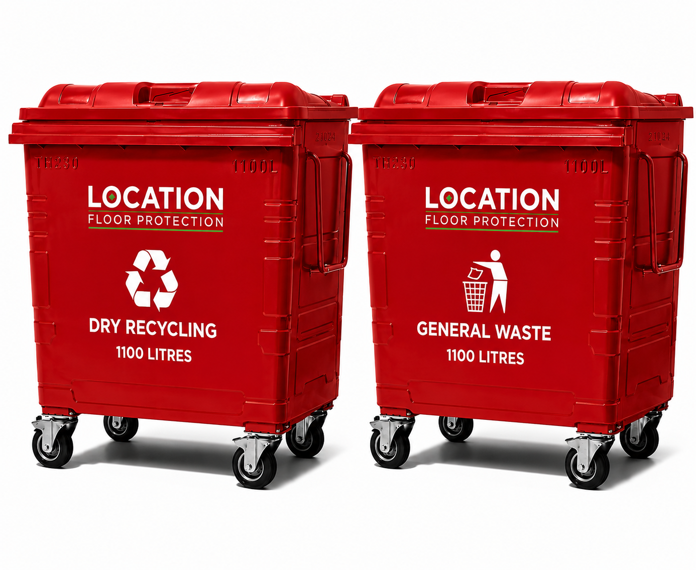 1100L wheelie bin for film and TV production waste