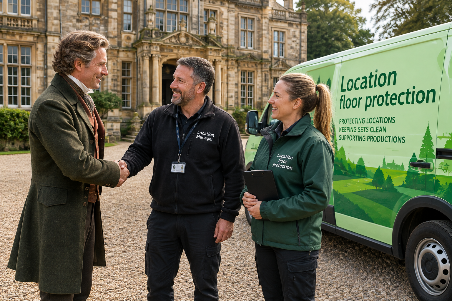 Location Floor Protection full service — from delivery to collection for UK film and TV productions